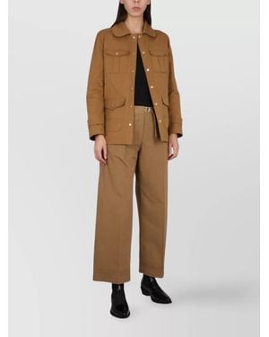 Fay Cotton Linen Safari Jacket - Natural