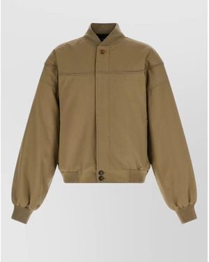 Willy Chavarria Gas Station Bomber Jacket Stand Collar Ribbed - Green