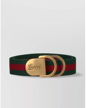 Gucci Striped Signature Hardware Belt - Green