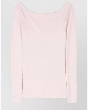 P.A.R.O.S.H. Fine-Ribbed Long-Sleeve Knitted Top - Pink