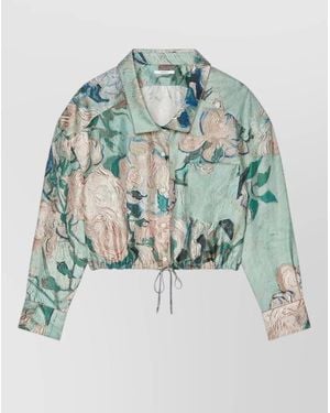 Givenchy Silk Shirt Rose Brushstroke Print - Blue