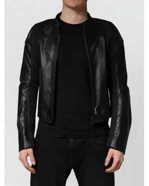 Dolce & Gabbana Nylon Full Zip Biker Coat Jacket - Black