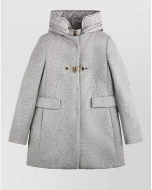 Fay Single Breasted Coat - Gray