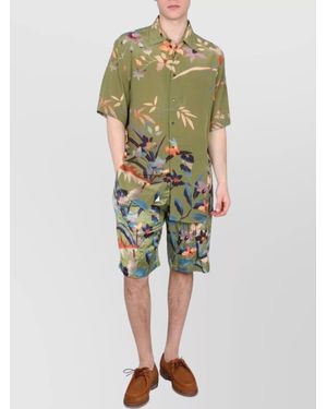 Etro Floral Pattern Shirt Featuring Pointed Collar - Green