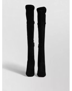 Dolce & Gabbana Suede Leather Knee-High Boots - Black
