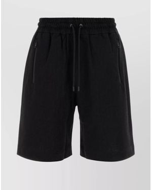Fendi Bermuda Shorts Piquet Elastic Waistband - Black