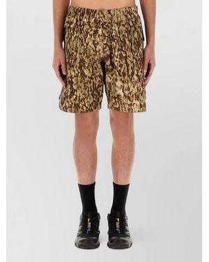 South2 West8 Stretch Bermuda Shorts Camouflage Back Pocket - Natural