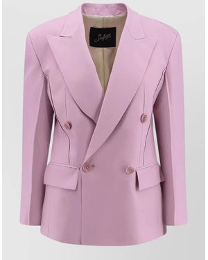 The Seafarer Carmen Blazer Virgin Wool Silk Tailoring - Pink