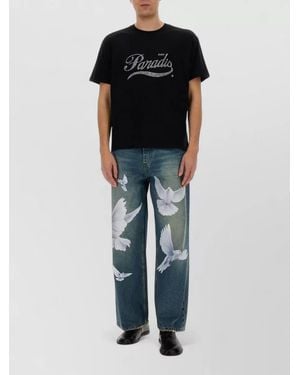 3.PARADIS Crystal Logo Crew Neck Graphic T Shirt - Multicolour