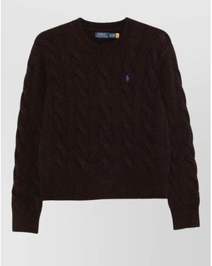 Polo Ralph Lauren Wool Cashmere Cable Knit Crew Neck Jumper - Black