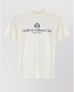 Sporty & Rich Cotton Crew Neck Short Sleeves T-Shirt - Natural