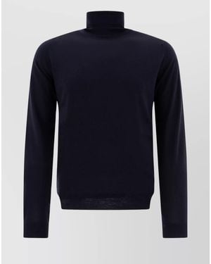 John Smedley Merino Wool Turtleneck Jumper - Blue