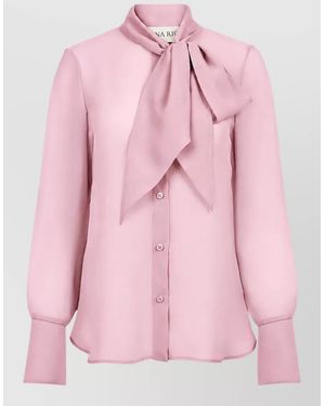 Nina Ricci Silk Long-Sleeve Shirt - Pink