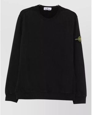 Stone Island Hooded Sweatshirt Long Sleeves Kangaroo Pocket - Black