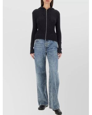 Our Legacy Alpaca-Blend Ribbed Zip-Up Hoodie - Blue