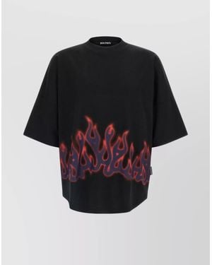 Palm Angels｜SHORT-SLEEVED ROUND NECK T-SHIRTS (PWAA064F PMAA089F23JER0010110_WHITEBLAC