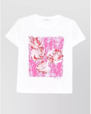Givenchy Graphic Nylon Silk Top Short Sleeves - Pink