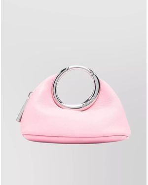 Jacquemus Calino Holder With Carabiner And Metallic Ring - Pink