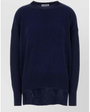 Jil Sander Cashmere Oversized Jumper Crew Neck Long Sleeves - Blue