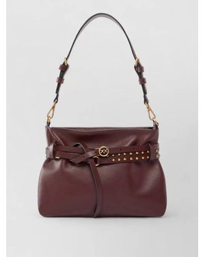 Pinko Mini Belt Shoulder Bag Studded Strap - Purple