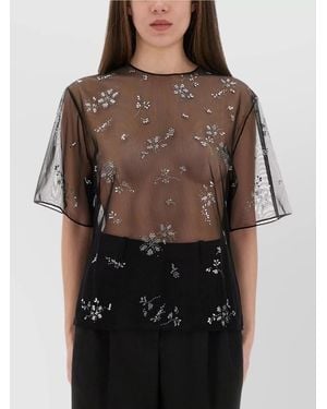 Rabanne Transparent Top With Applications - Black