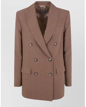 DR. HOPE Double-Breasted Blazer - Brown