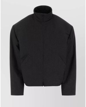 Balenciaga Oversized Linen Blend Jacket - Black