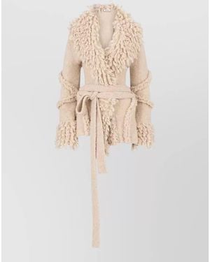 The Attico Wrap Cardigan Coat Wool Alpaca Blend - Natural