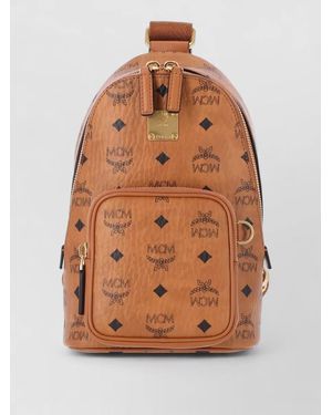 MCM Backpack Shoulder Style Adjustable Strap Top Handle - Brown