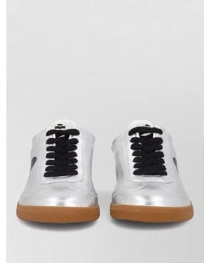 Isabel Marant Sneakers Contrast Heel Tab Metallic Finish - White