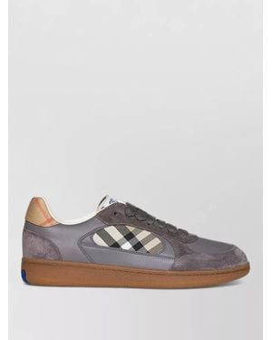 Burberry Leather Low-Top Sneakers - Gray