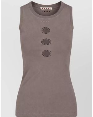 Marni Cotton Long Sleeve Camisole - Brown