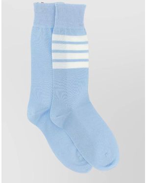 Thom Browne Logo-Intarsia Socks - Blue