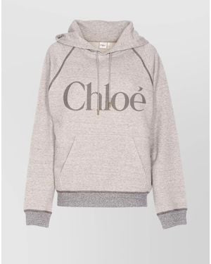 Chloé Oversized Logo Hoodie - Grey