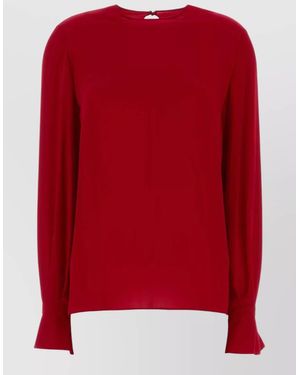 Valentino Garavani Long Sleeve Shirt Buttoned Cuffs Keyhole - Red