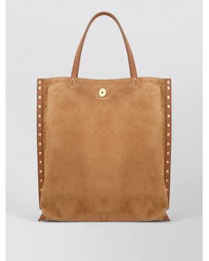 Zanellato Medium Tote Bag Dual Handle Studs - Natural