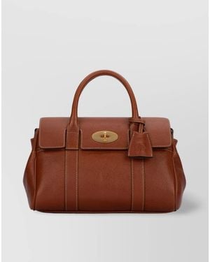 Mulberry Small Satchel Handles Hardware Stitched - Brown