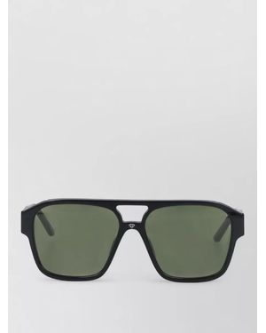Facehide Sunglasses Dark Lenses Rectangular Frame Thick Temples - Green