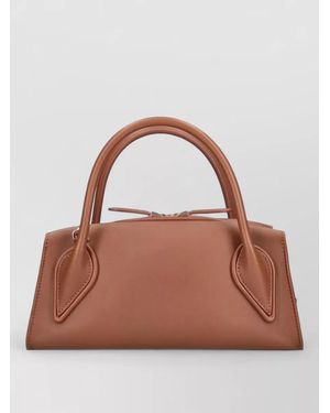 Christian Louboutin Mini Shoulder Bag Structured Shape Top Handles - Brown