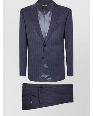ZEGNA Single Breasted Coat - Blue