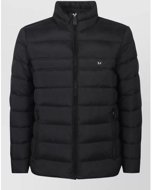 Michael Kors Lightweight Zip Down Jacket Quilted Pockets - Black