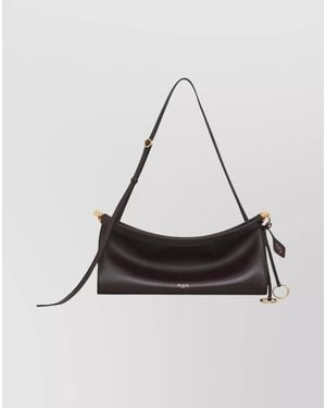Alaïa Medium Leather Shoulder Bag East West Style - White