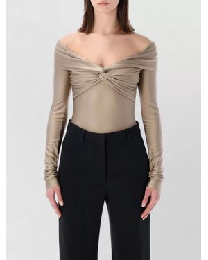 ANDAMANE Off-Shoulder Draped Bodysuit - Blue