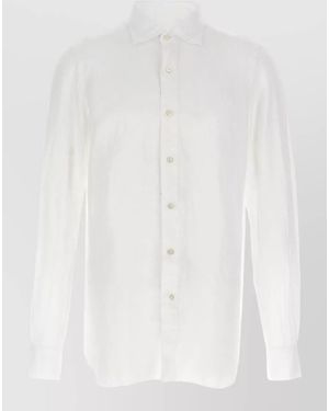 Finamore 1925 Linen Long-Sleeve Shirt - White