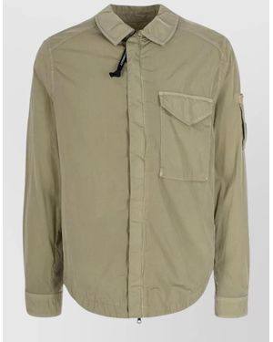C.P. Company Nylon Overshirt Buttoned Cuffs Detachable Accessories - Green
