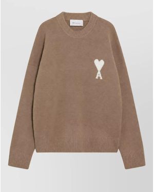 Ami Paris Wool Sweater - Natural