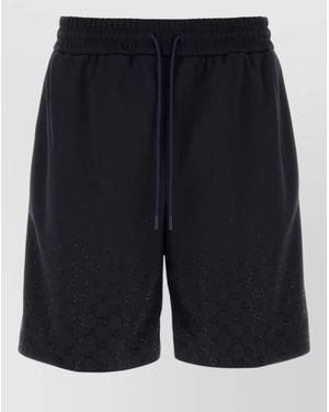 Gucci Polyester Bermuda Shorts Embroidered Pattern Knee Length - Blue