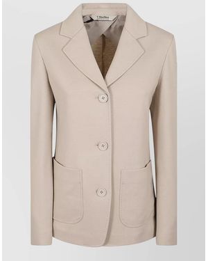 Max Mara Jersey Single Breasted Jacket Fata - Natural