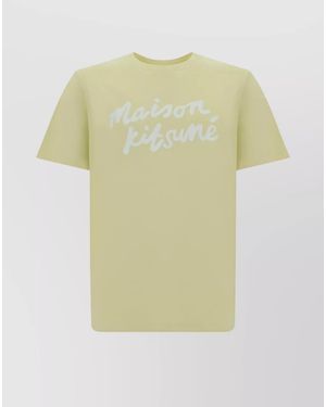 Maison Kitsuné Logo Print T-Shirt - Yellow