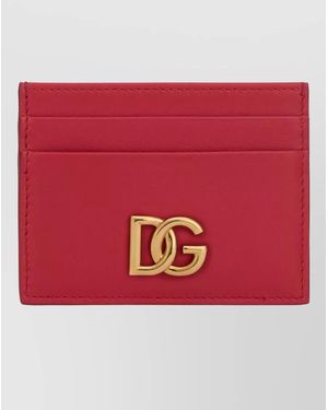 Dolce & Gabbana Leather Card Holder Compact Size Pocket - Red